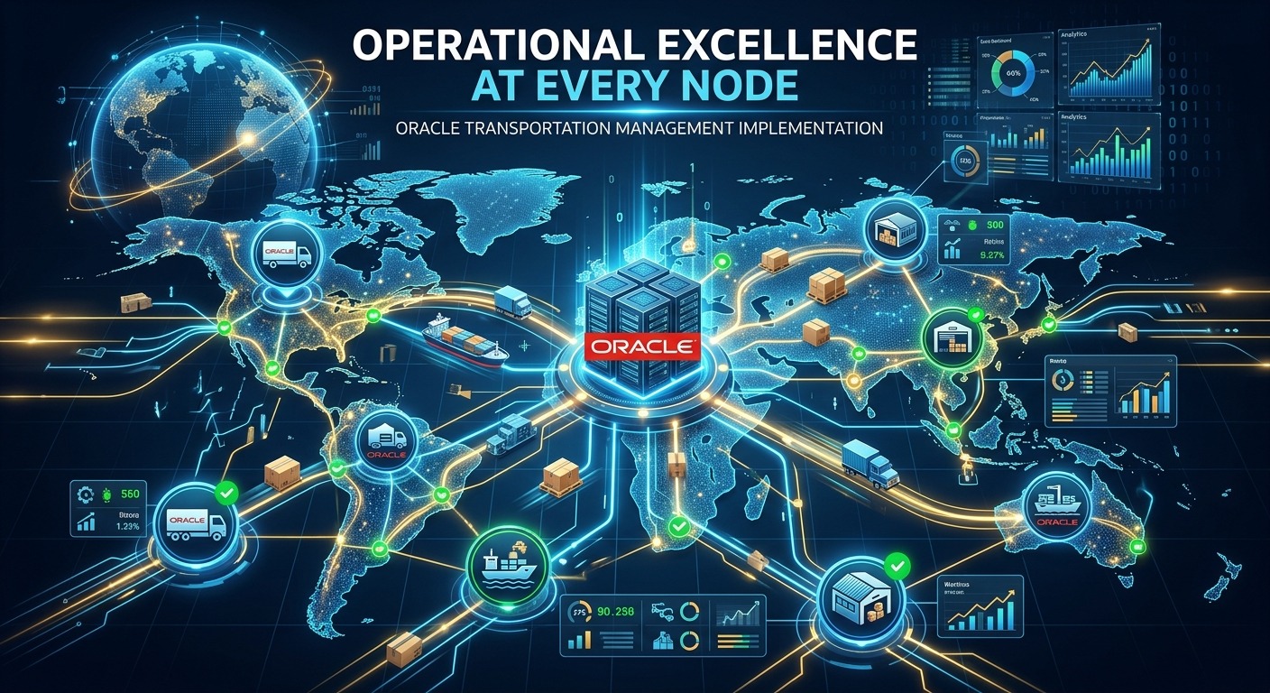 Global supply chain network diagram showing operational excellence at every node